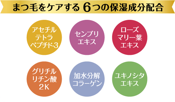 まつ毛をケアする6つの保湿成分配合
